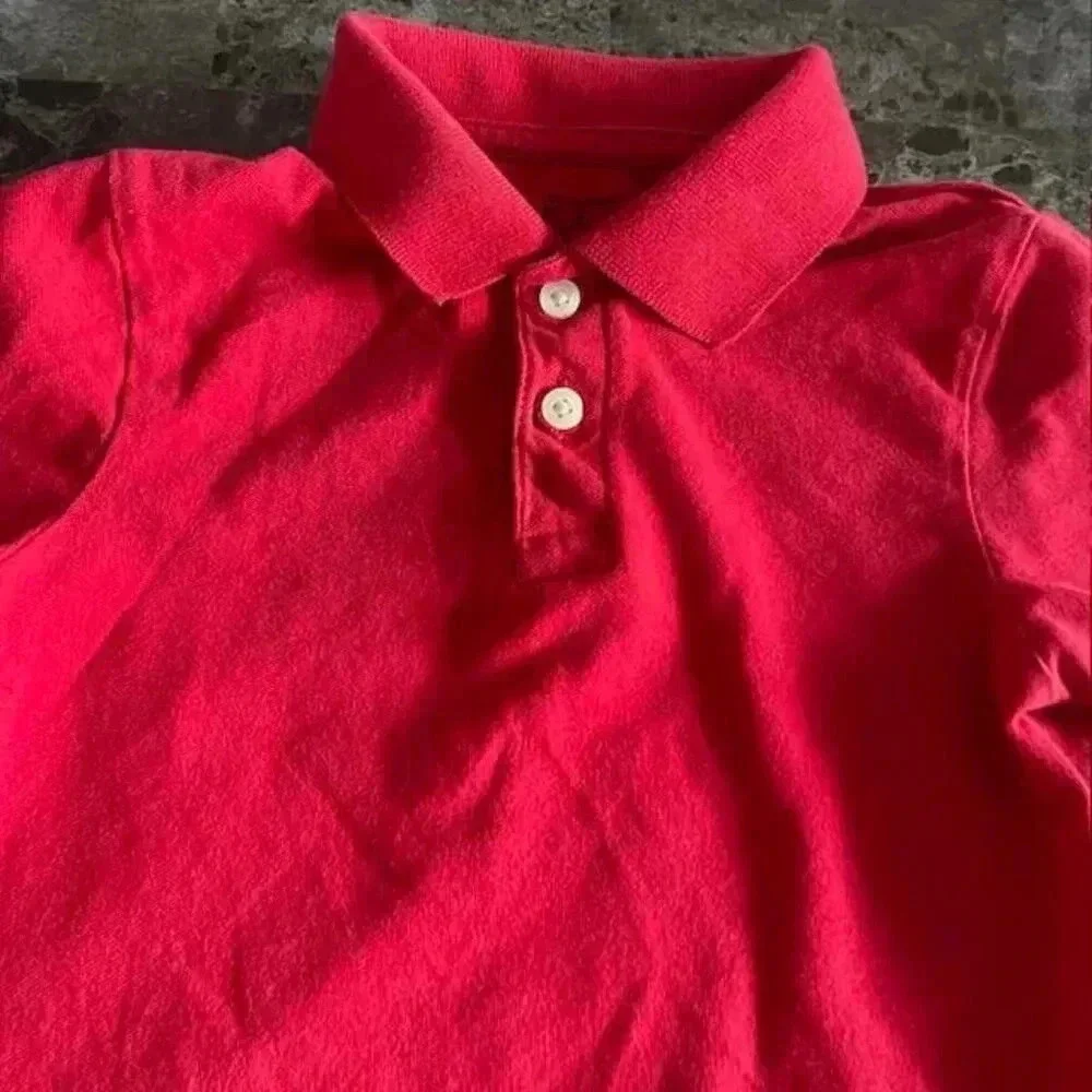 The Children's Place Boys' Short Sleeve Soft Jersey Knit Polo - Red - Size 5-6